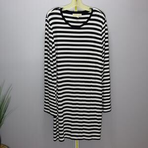 Michael Michael Kors Black White Striped Tunic Dress XL